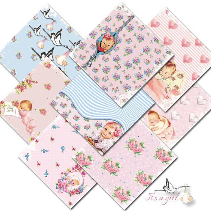 It's A Girl - Carta per album di ritagli 15,2 x 15,2 cm per la vendita all'ingrosso da parte di DECORER