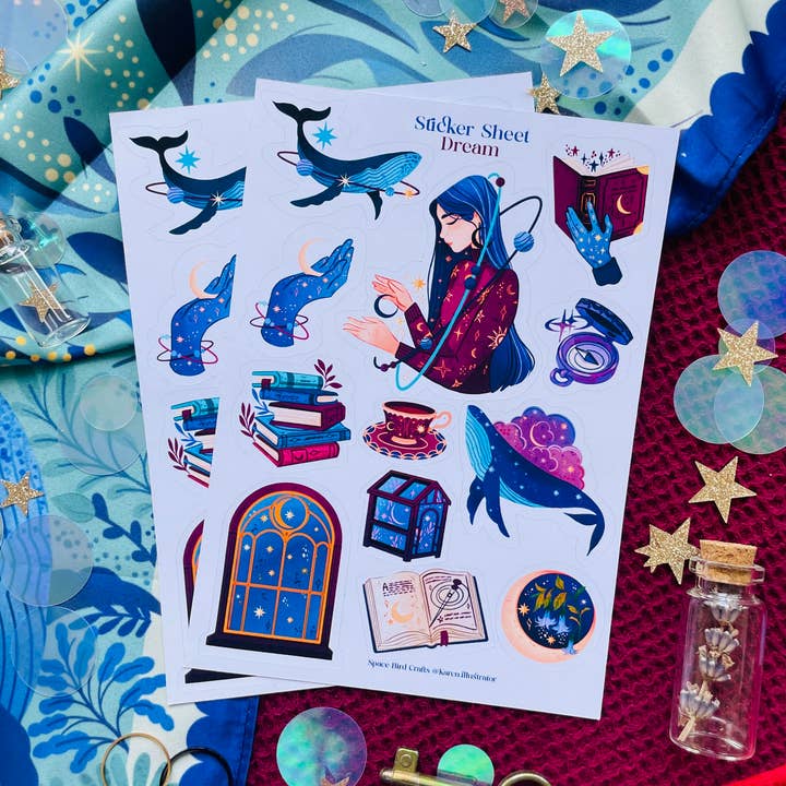 Dream Sticker Sheet Decorative Sticker for wholesale by Split Moon Studios