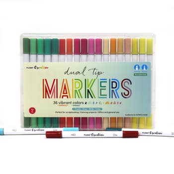 Mont Marte 12pk Fine Tip 0.4mm Tri Grip Assorted Colors Markers in  Case-NEW!