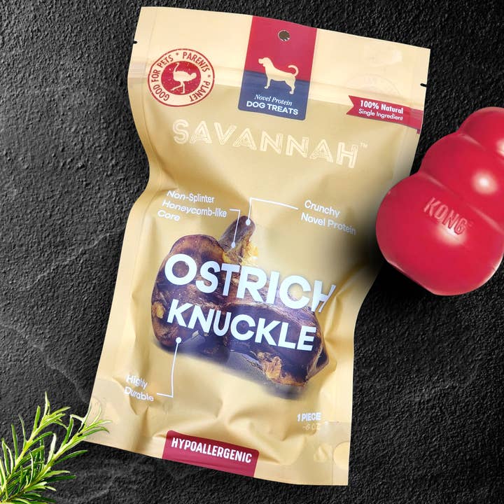 Savannah Pet Food - Wholesale Pet Treats - Dog - Ostrich Knuckle Single-ingredient Novel Protein Dog Bone