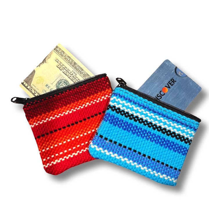 Woven Wool Striped Cajamarca Coin Purse 3" x 4" Zippered for wholesale by Sanyork Fair Trade