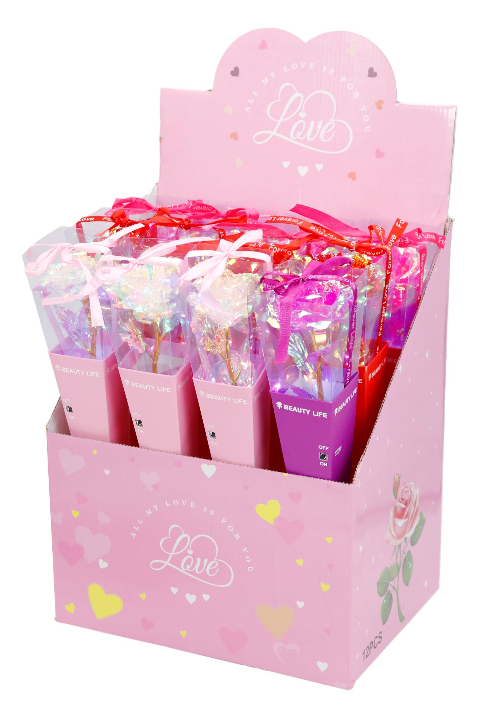 ASSORTI Holografische Led Kunstmatige Galaxy Roos Cadeaubox voor groothandel op Faire1