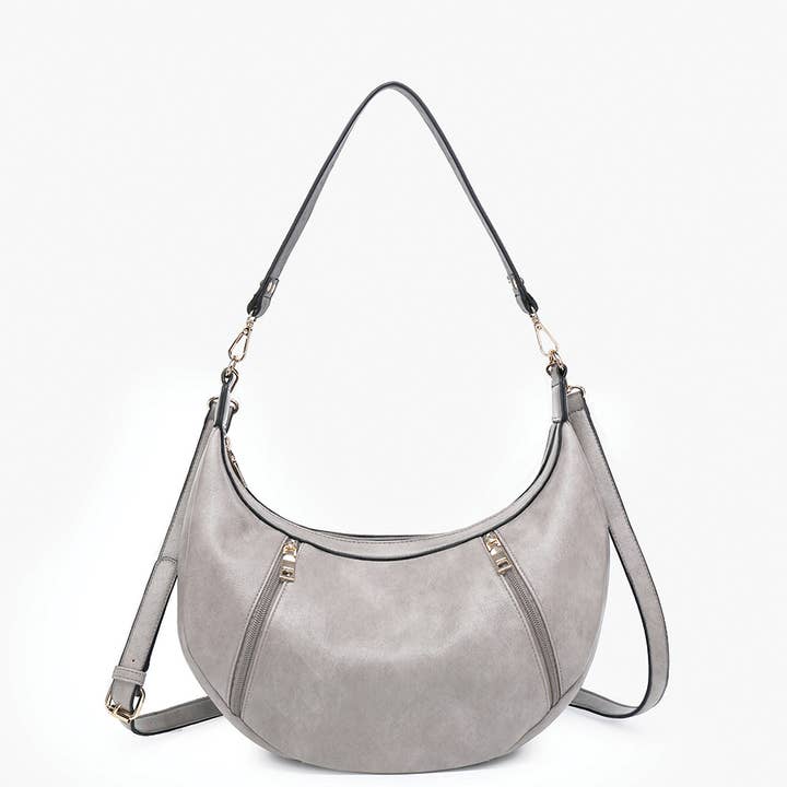 Jen & Co. - Wholesale Shoulder Bag - Women's - M2509 Lee Slouchy Shoulder Bag w/ Dual Zip Compartments