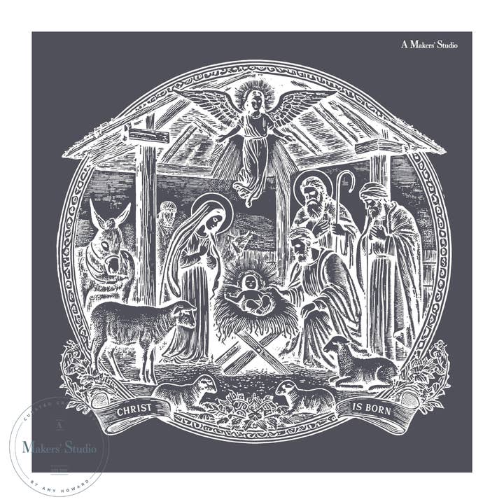 Cristo ha nacido - Plantilla de malla 12 x 12 para venta al por mayor de A Makers' Studio
