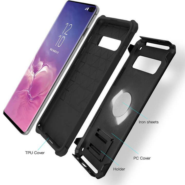 AICase - Wholesale Phone Case - Men's - Samsung Galaxy S10/S10+/S10e Dual Layer Hybrid Defender Hard PC + Soft TPU Bumper Shockproof with Built-in Kickstand7