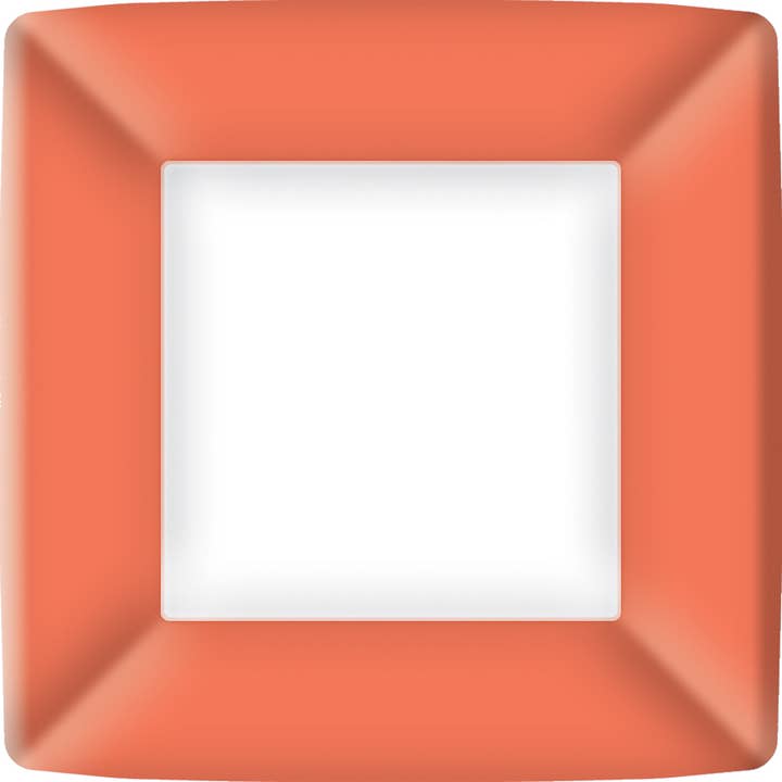 Boston International - Wholesale Disposable Plate - 10" Square Paper Plates Pack of 8 Classic Square coral