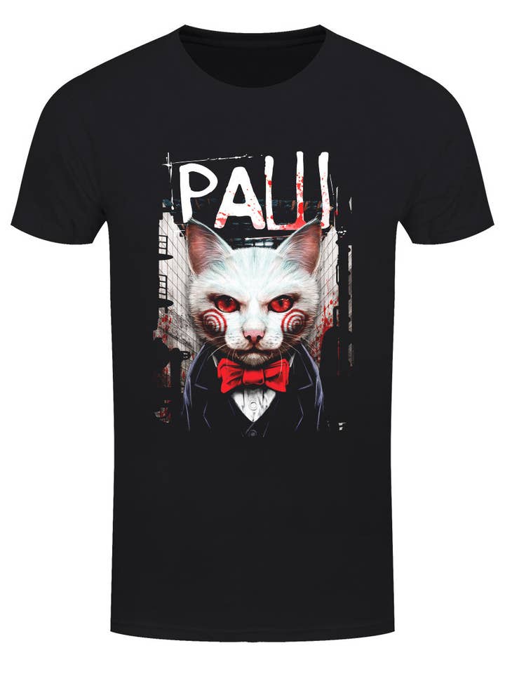 Horror Cats Horror Paw Herren T-Shirt in Schwarz für den Großhandel von Grindstore