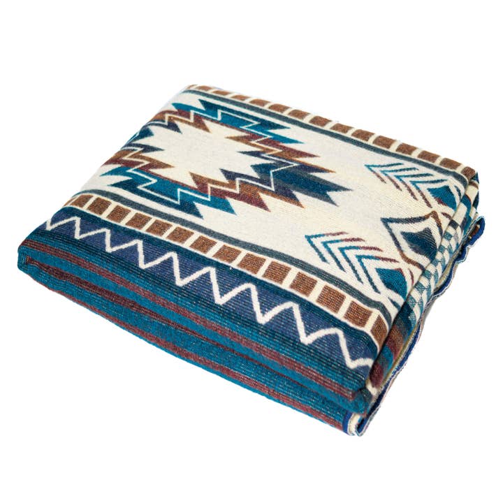 LATITUDE ZERO GOODS - Wholesale Throw Blanket - Cedar - Blue Native Blanket