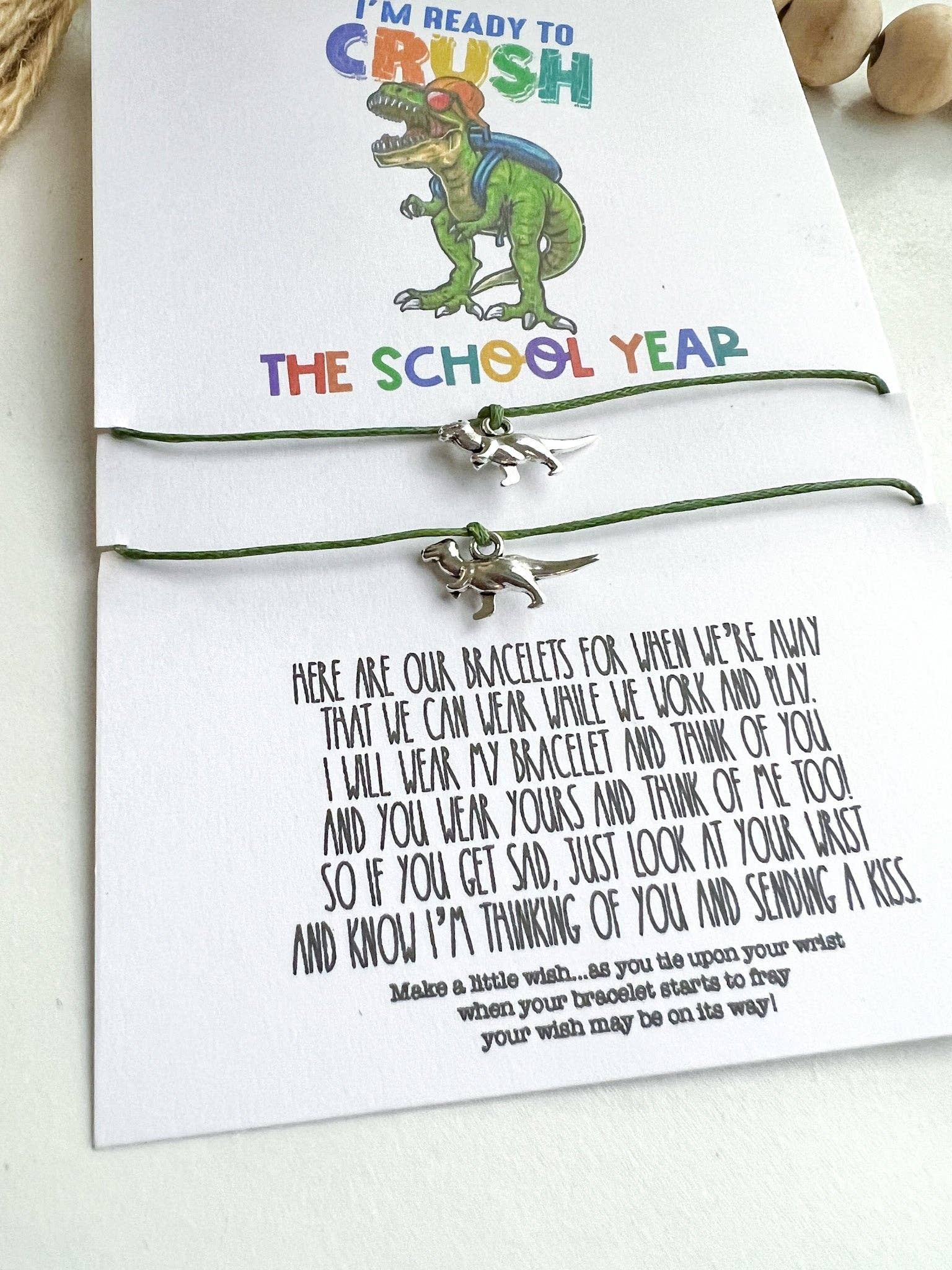 Geaux Magnolia - Wholesale Charm/Dangle Bracelet - Back to School Wish Bracelet Dinosaur Dino Mommy & Me 1