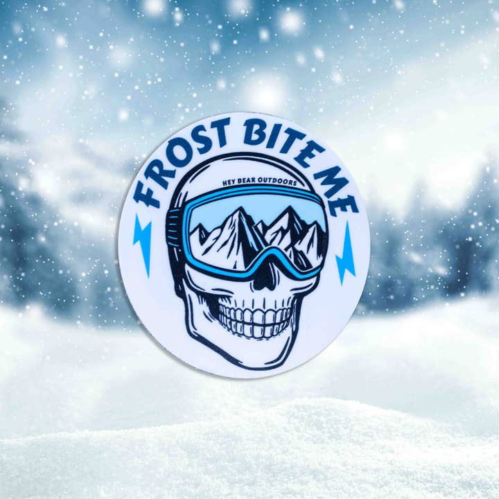 Frost Bite Me Ski, Snowboard Sticker, Decal for engroshandel hos Hey Bear Outdoors