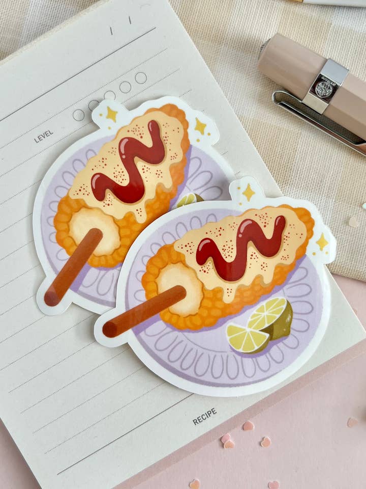 Elote Sticker- Mexican snack for wholesale by Marlene Vega Studio
