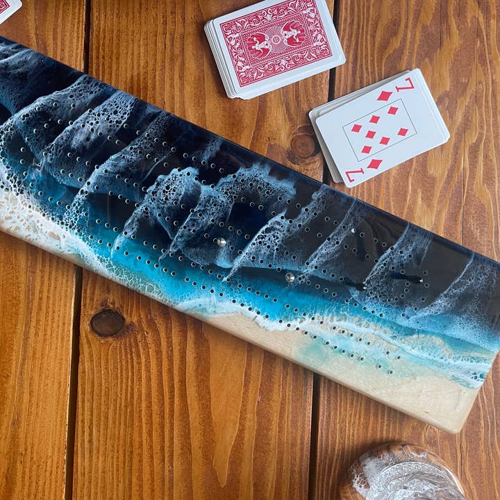 Plateau de cribbage côtier pour la vente par La Marée Art