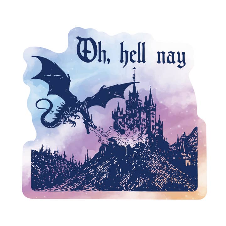 Autocollant en vinyle de haute qualité du livre de fantasy Dragon Roll Play pour la vente par Juju and Moxie