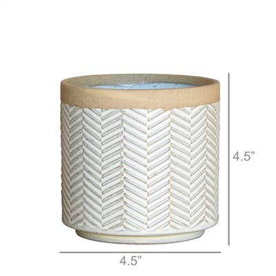 HomArt - Wholesale Plant pot - Ramos Banded Chevron Cachepot, Stoneware - 43