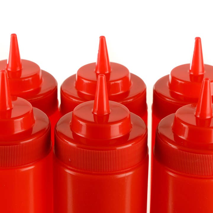 EcoQuality - Wholesale Food storage container - 24 Oz Red Plastic Condiment Squeeze Bottles Squirt Bottle fo3