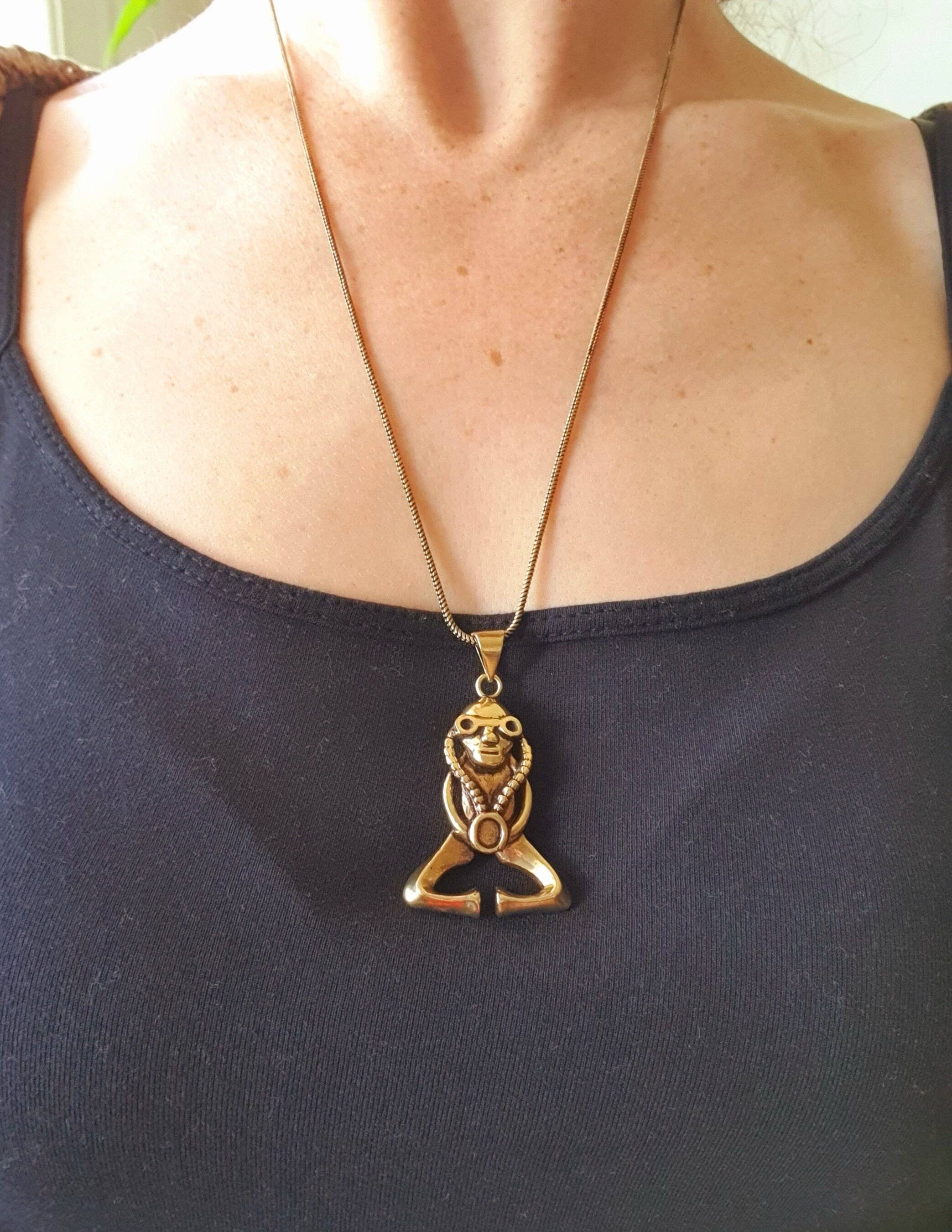 Kaali Boutique – wholesale Pendant/charm necklace – Steampunk Necklace / Brass / Punk / Sci-Fi / Cyberpunk / Boho / Aztec / Inca / Ethnic / Madmax / Third Eye / Illuminati / Mens necklace4