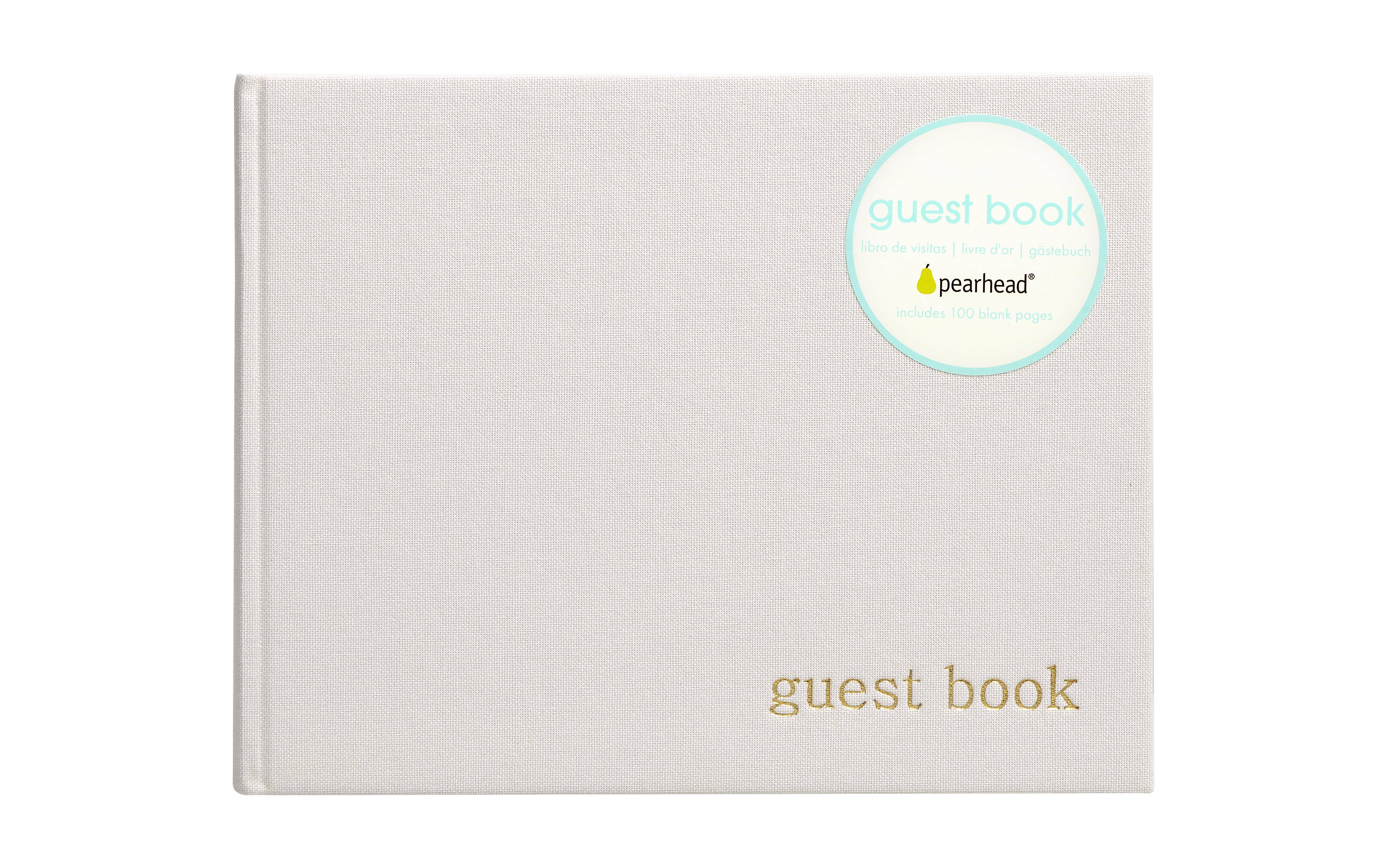 Pearhead - Wholesale Guest Book - Linen Guest Book, Classic Ivory with Gold Script13