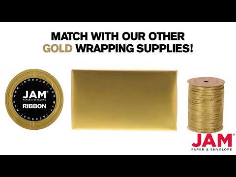 JAM PAPER - Wholesale Wrapping Paper Roll - Matte Wrapping Paper, 50 Sq Ft, Gold Foil, 2PK4