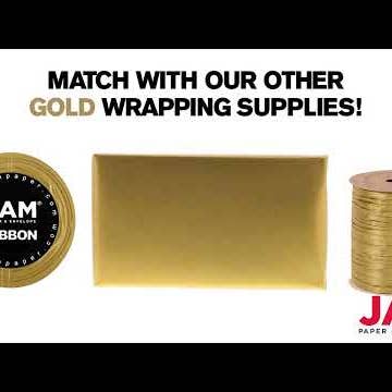 JAM PAPER - Wholesale Wrapping Paper Roll - Matte Wrapping Paper, 50 Sq Ft, Gold Foil, 2PK4