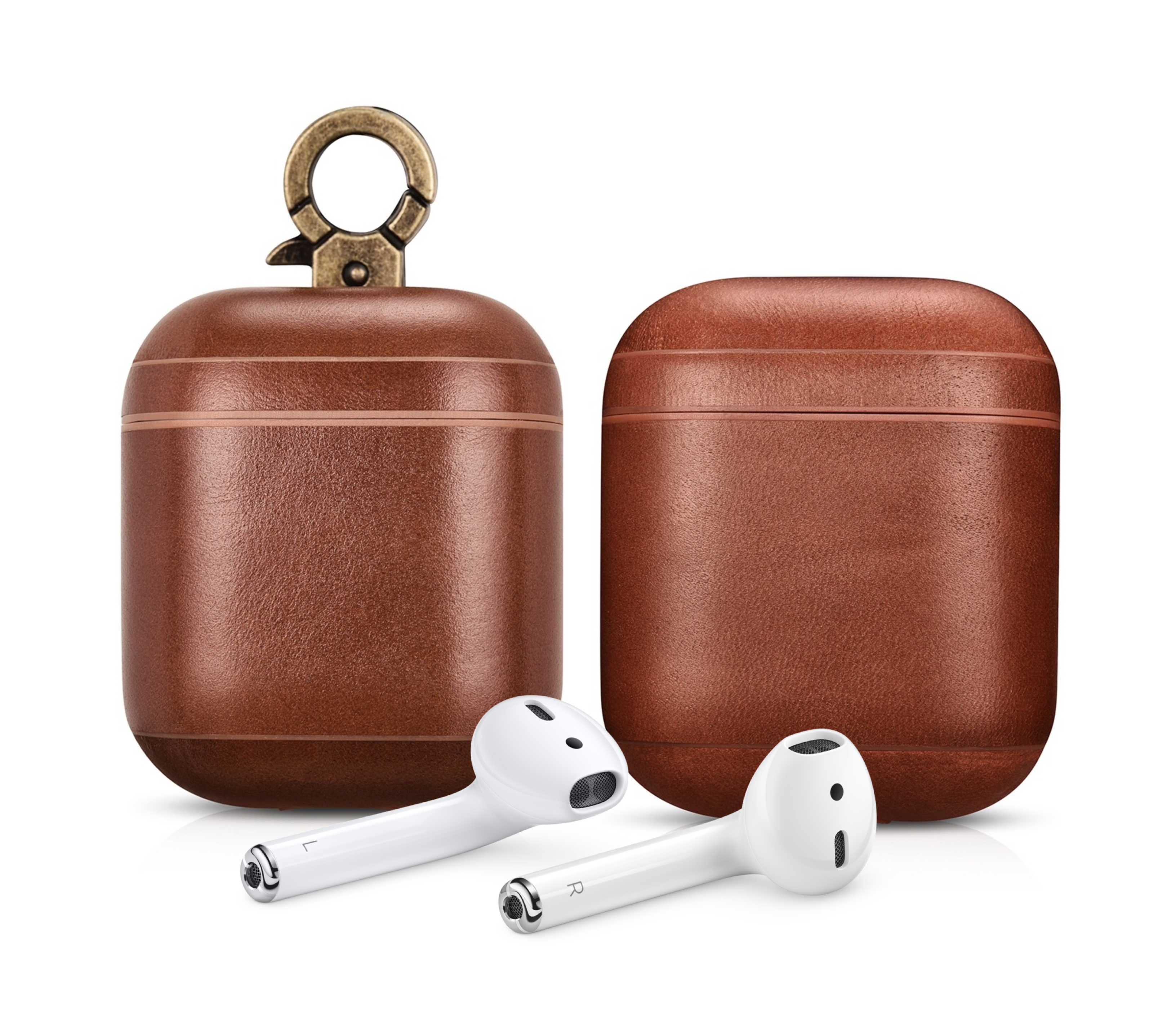 CairPods - Wholesale Airpod/Earbud Case - Men's - Vintage Premium Leather AirPods Case - Brown1