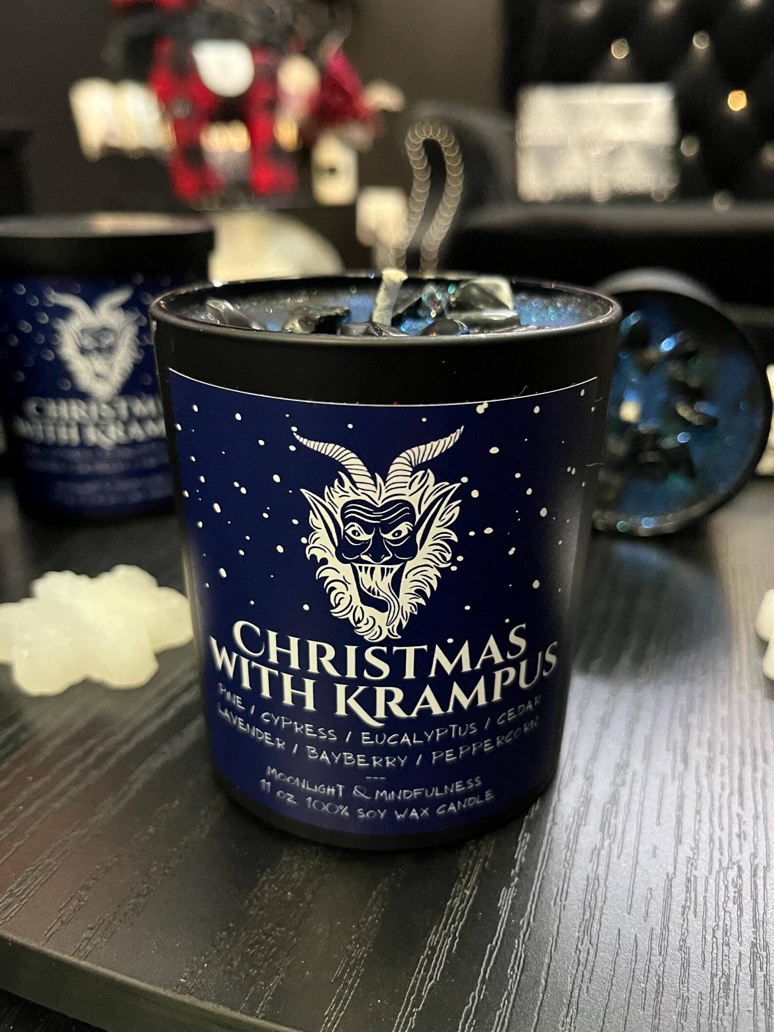 Moonlight & Mindfulness - Wholesale Jar/Filled Candle - Christmas With Krampus 100% Soy Wax Crystal Candle1