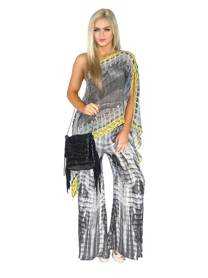 Ranee's – wholesale Blouse – Women’s – 379 Grey scarf top