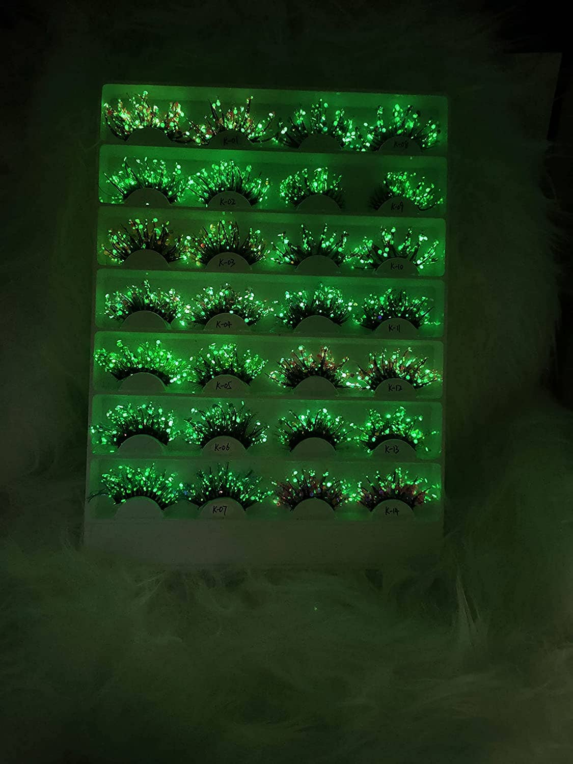 SugarQuoteMeNot LLC - Wholesale False/Fake Eyelashes - Glam Glow-in-the-Dark & Luminous Glitter Glam Eyelashes38