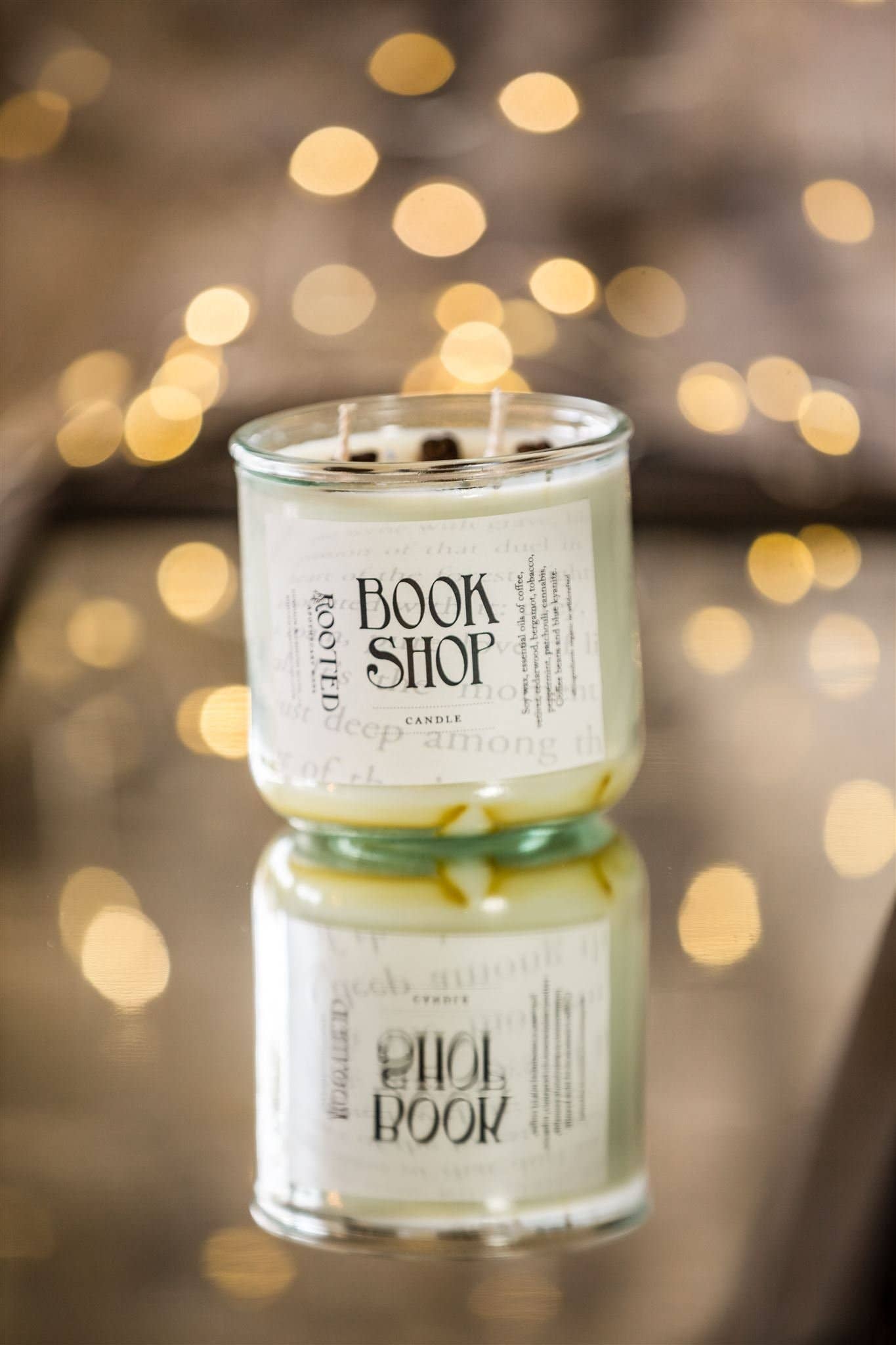 Rooted Apothecary - Wholesale Jar/Filled Candle - Book Shop Candle2