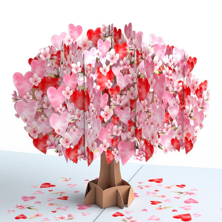 Happy Valentine's Day Cherry Blossom Tree 5x7" Card for wholesale by Lovepop Cards
