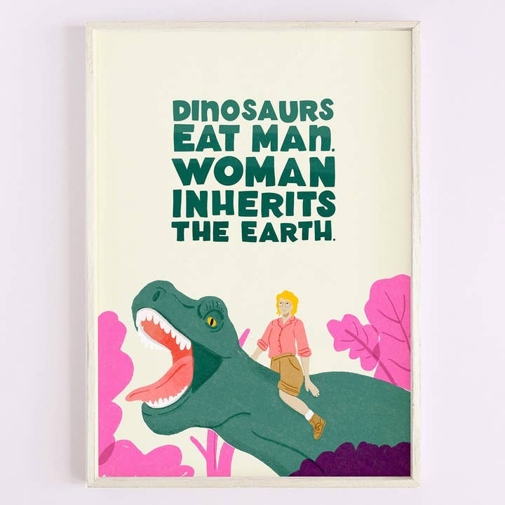 Jurassic Park 'Women's Earth' 90s Film Art Print for wholesale by Jess Bright Design