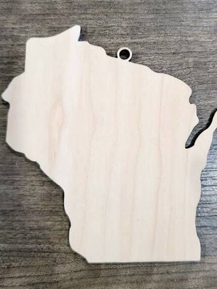 Wisconsin Ornament State Shape Wood Blank, décor de Noël pour la vente par KobasicCreations