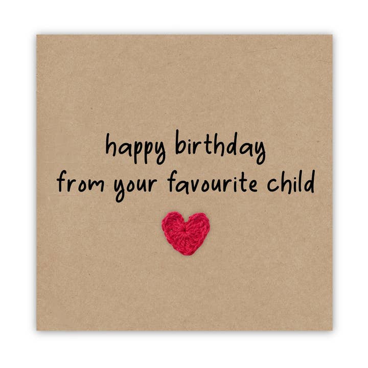 Joyeux anniversaire de la part de votre enfant préférée, Joke, sœur Riva pour la vente par Fifi's Handcrafted