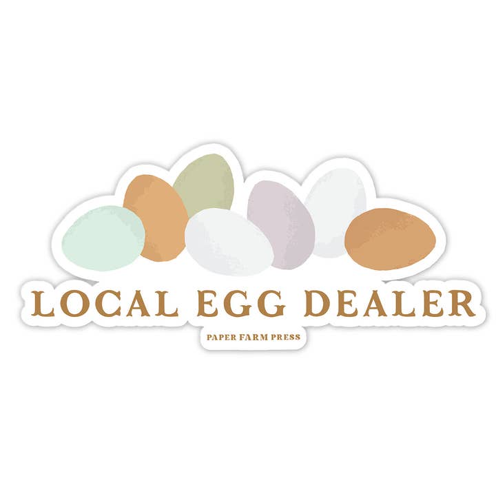 Autocollant Décalcomanie Marchand d'Œufs Local pour la vente par Paper Farm Press