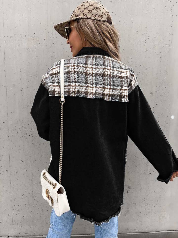Sweetkama - Wholesale Shirt Jacket/Shacket - Women's - Sweetkama Ladies Color Block Turn-Down Collar Shirt