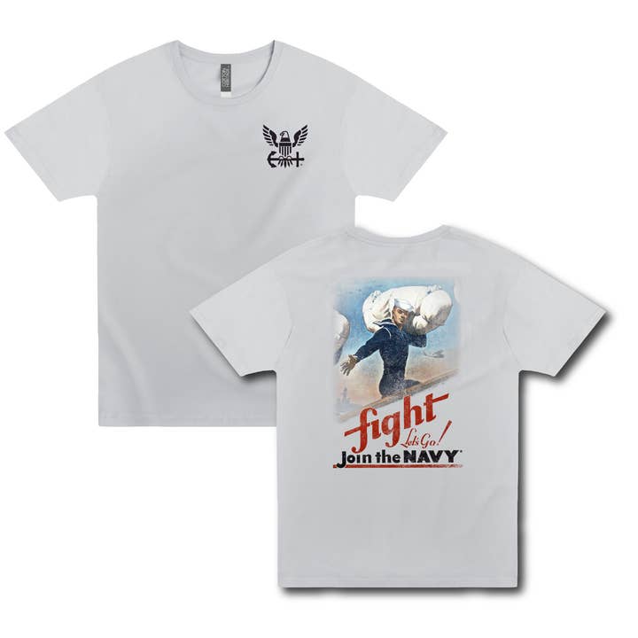 America's Navy® Fight Let's Go! Vintage U.S. Navy Poster Tee | Officially Licensed for wholesale by www.sweetvintagetees.com