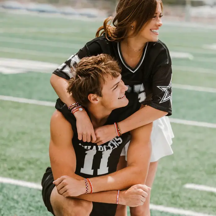 K'lani hair tie bracelets - Wholesale Jewelry Set - "Game Day" Red/White/Black Hair Bracelets2