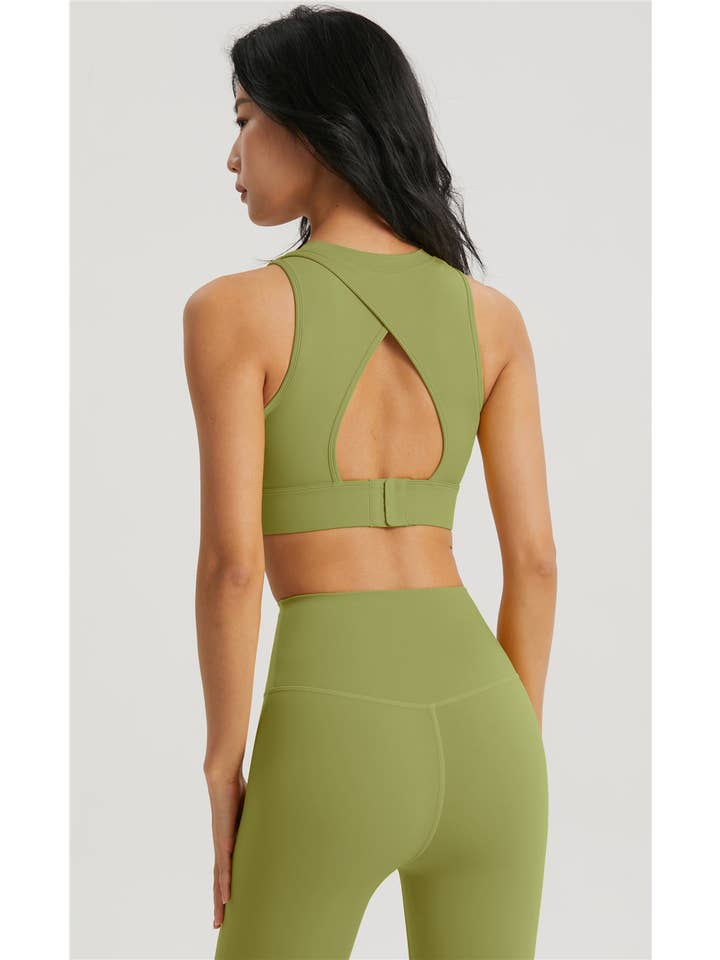 91thelabel - Vente Brassière de sport – femme - Soutien-gorge de sport à dos ouvert Merida Lycra® à coupe moulée6
