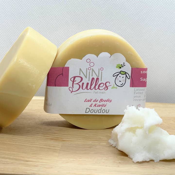 NATURAL SHEEP'S MILK SOAP SHEA WHITE CLAY for wholesale by Nini'Bulles