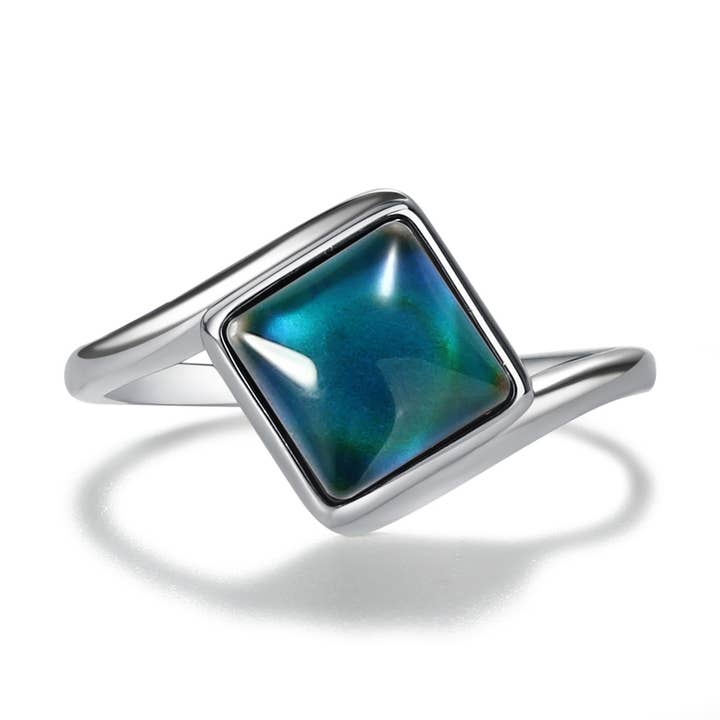 Sterling Silver Girls Square Mood Ring Kids Children & Women for wholesale by Cherished Moments
