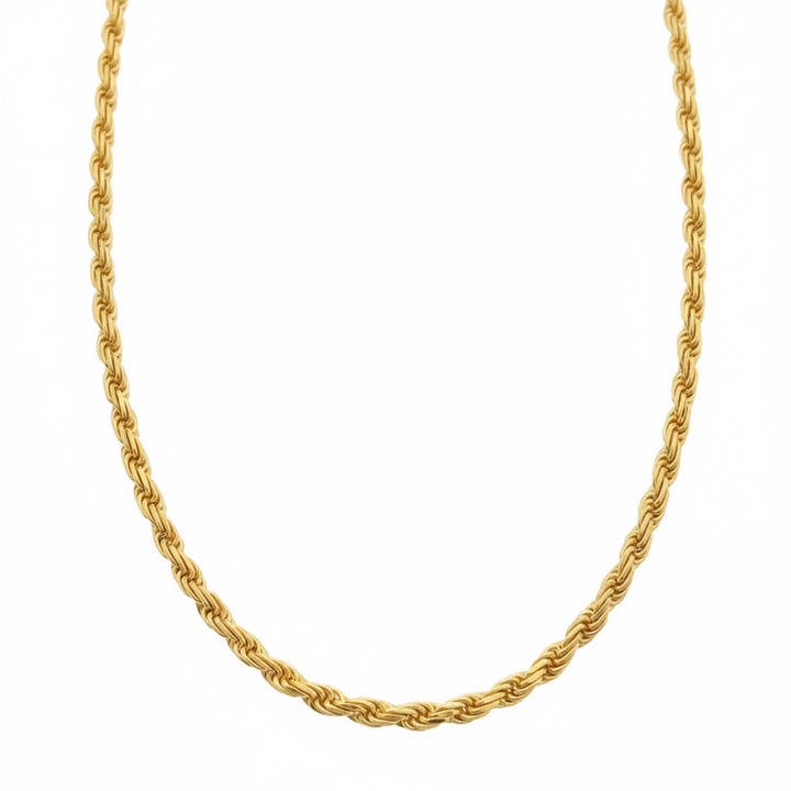 14k Gold Vermeil Rope Chain 18in 3mm for wholesale by Prestige Jewelry