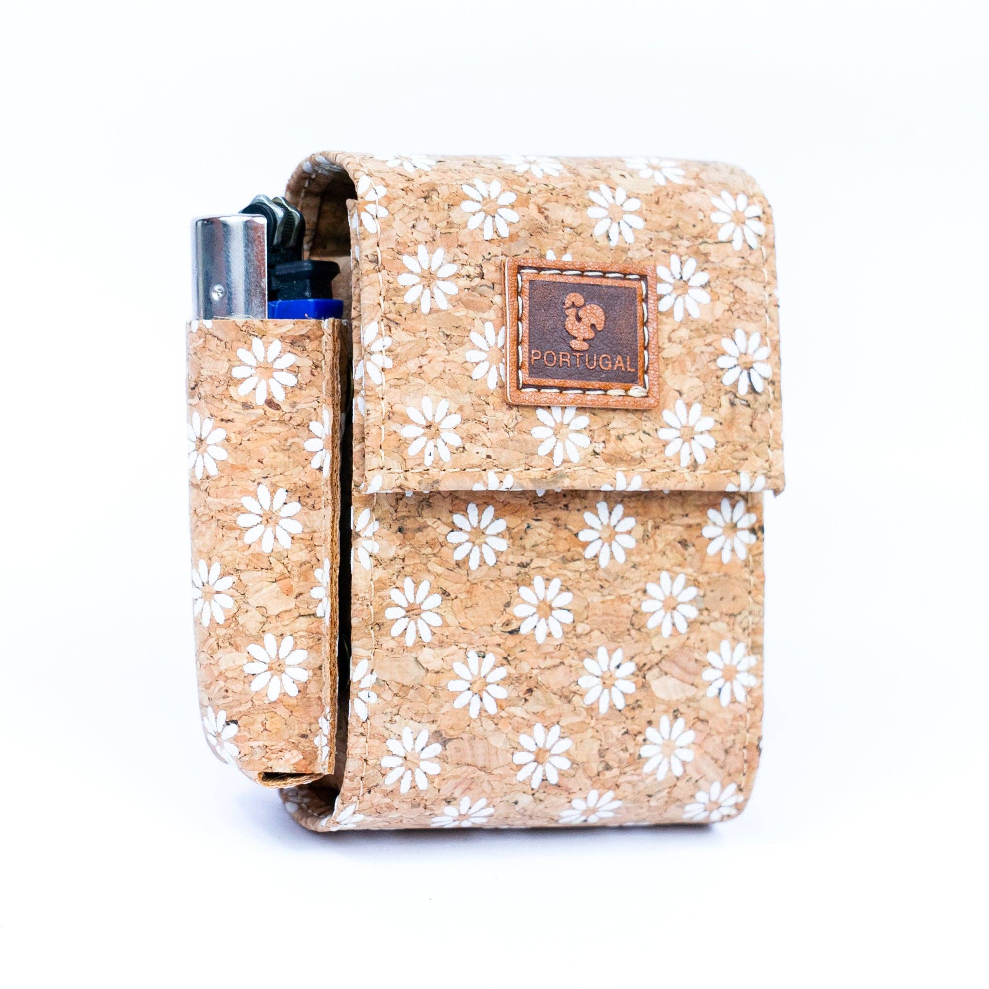Meninas Bonitas Cork - Wholesale Cigarette Case - Floral Print Cork Cigarette and Lighter Holder BAGD-313A-MIX-6（6units）1