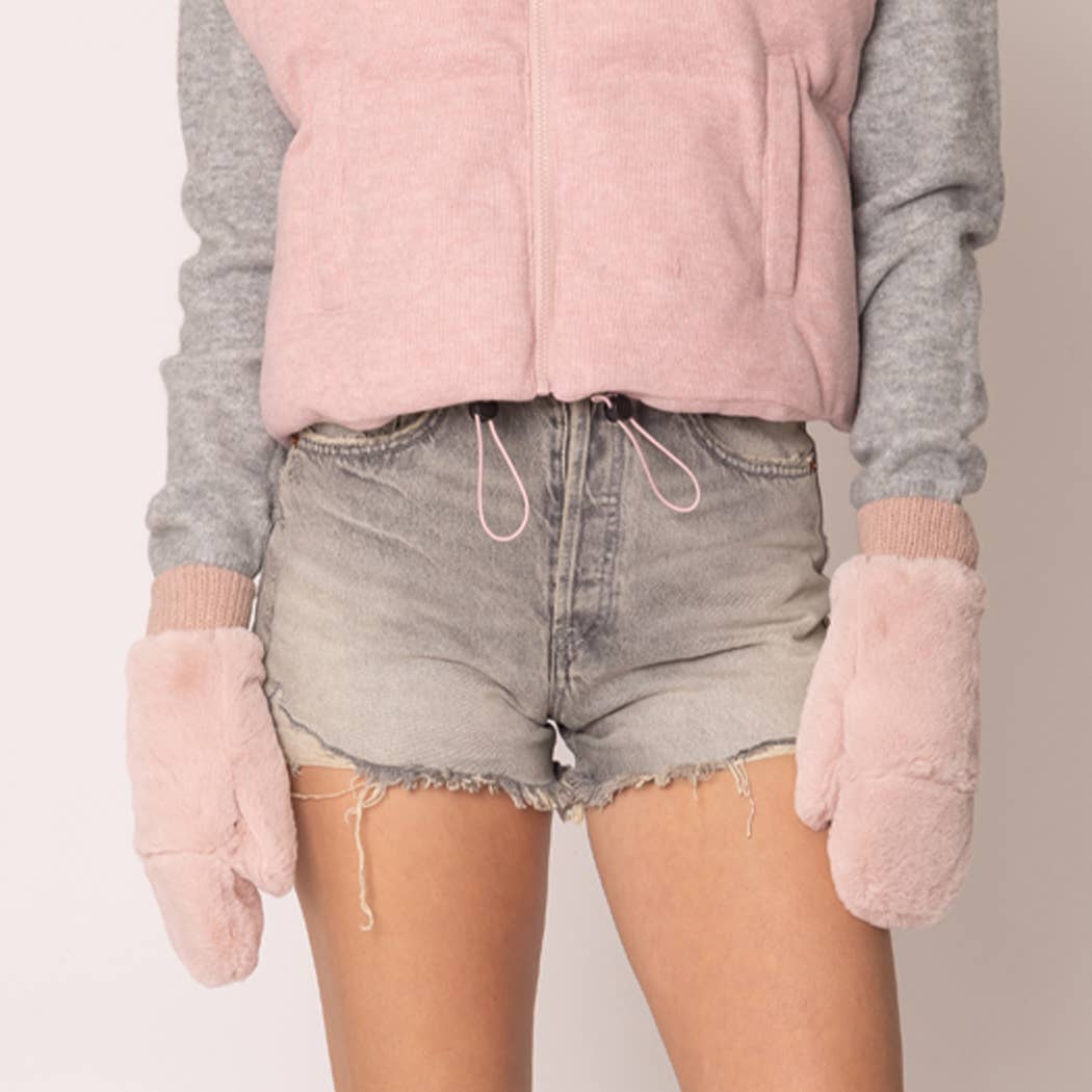 Fashion City - Wholesale Mittens - Women's - Solid Faux Fur Mittens8