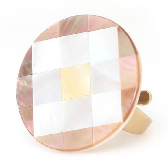 SAN LAZZARO verstelbare ring met ronde marqueterie voor wholesale door Nature Bijoux