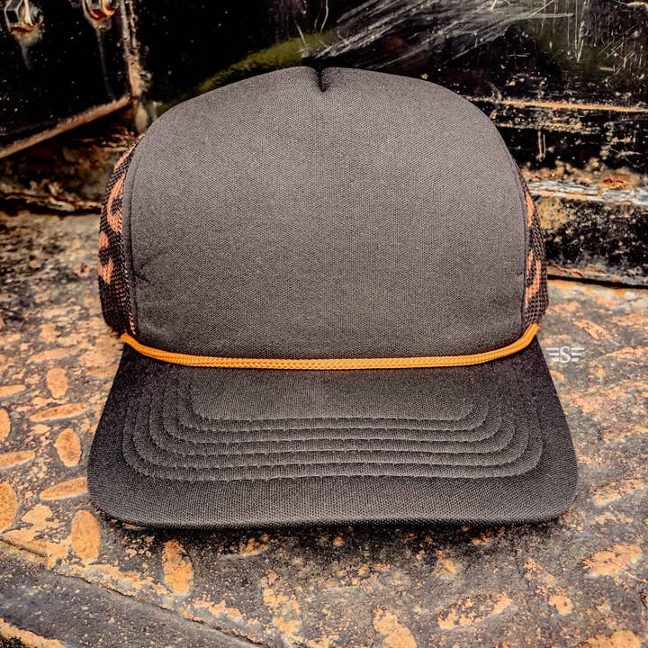 Flying S Company - Wholesale Trucker Hat - Unisex - Leopard Mesh Back Foam Trucker Cap