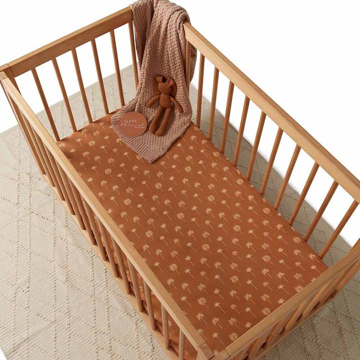 Snuggle Hunny - Wholesale Cot/crib sheets - Bronze Palm Fitted Cot Sheet5