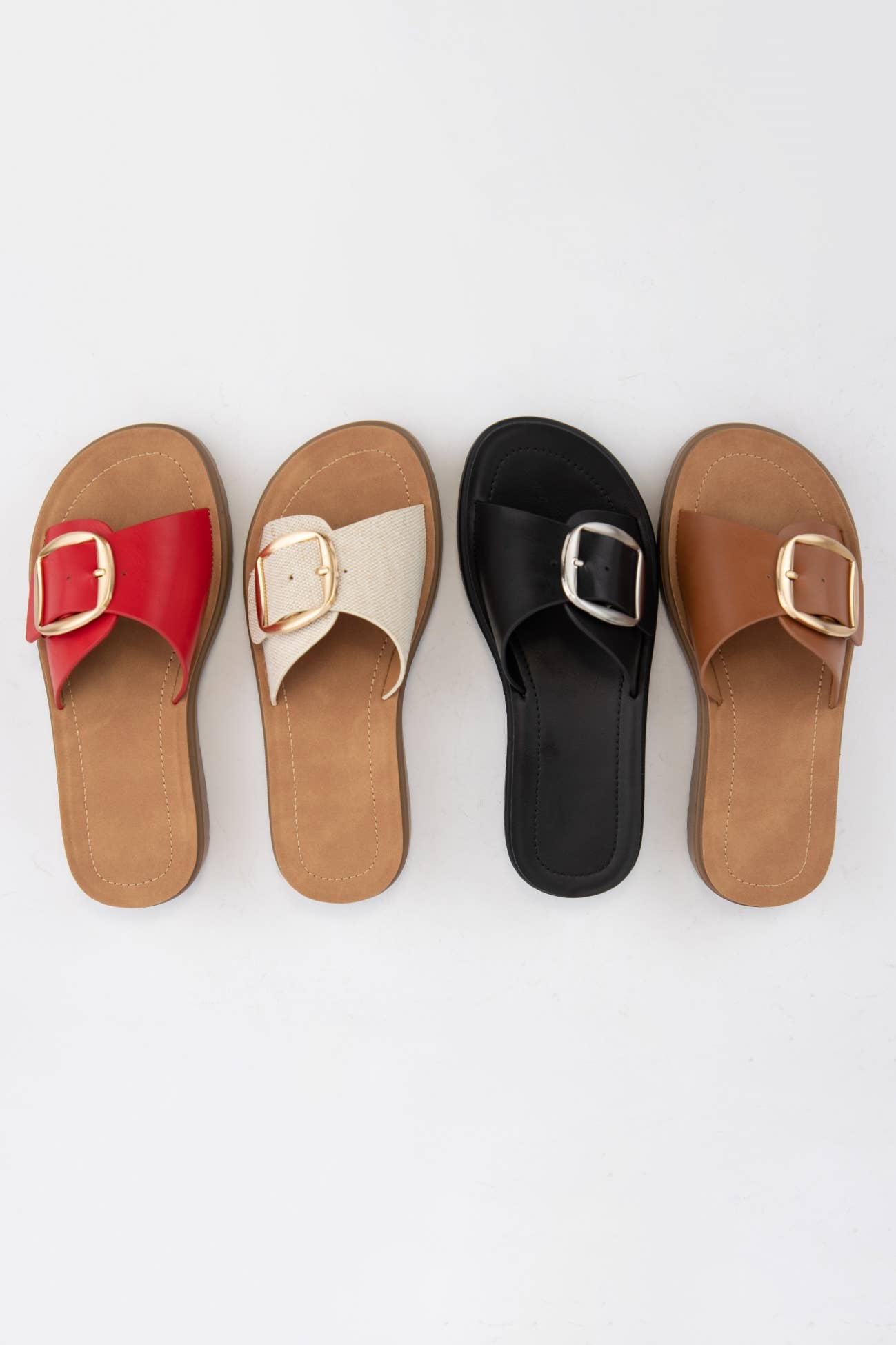 POLIURETANO NEGRO SANDALIAS SEMIPLATAFORMA CON CORREA GRANDE Y HEBILLA DELIGHT de venta al por mayor en Faire7