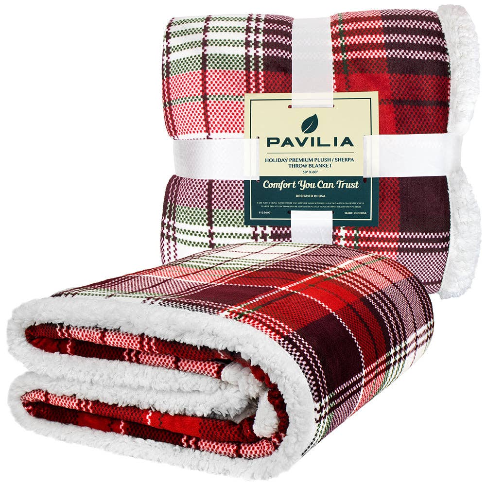 Pavilia - Vente Plaids - Plaid sherpa de Noël réversible41