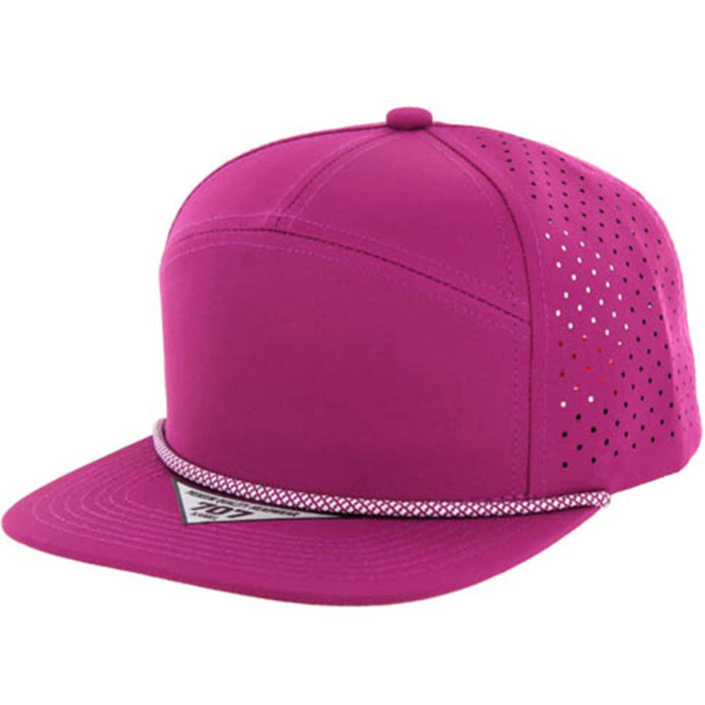 Zion Brand - Wholesale Flat Brim Cap - Unisex - BLANK 7 PANEL HYDRO WITH ROPE SNAPBACK CAP6