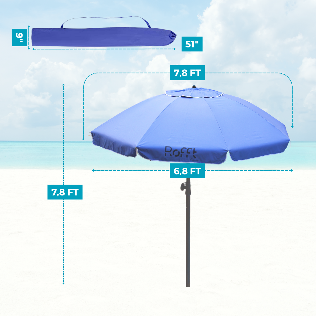 ROFFT USA LLC - Wholesale Beach Umbrella - ROFFT 7.8 Ft Beach Umbrella heavy duty Steel and Aluminum Po27