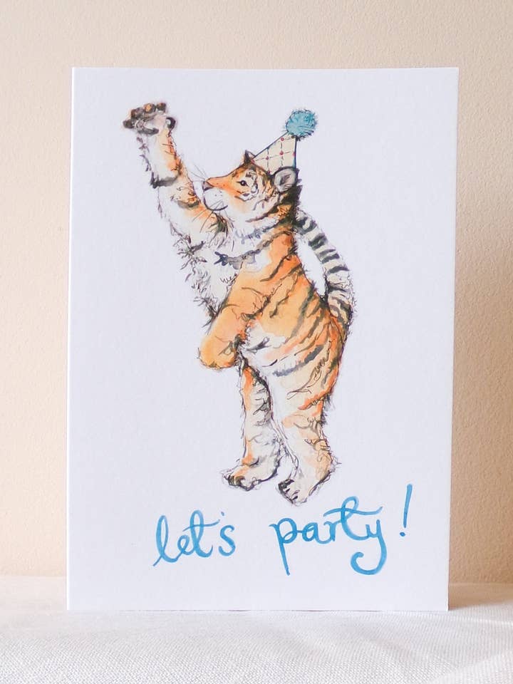 Scruffy die Tiger-Grußkarte für den Großhandel von La la lu